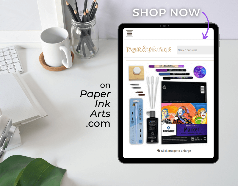 Screenshot of calligraphy kit product listing 